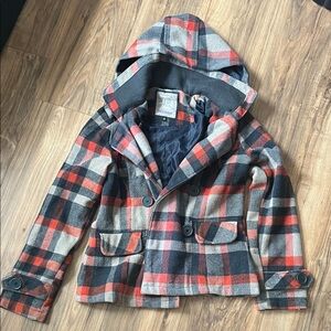 Dollhouse Red and Gray Plaid Jacket S